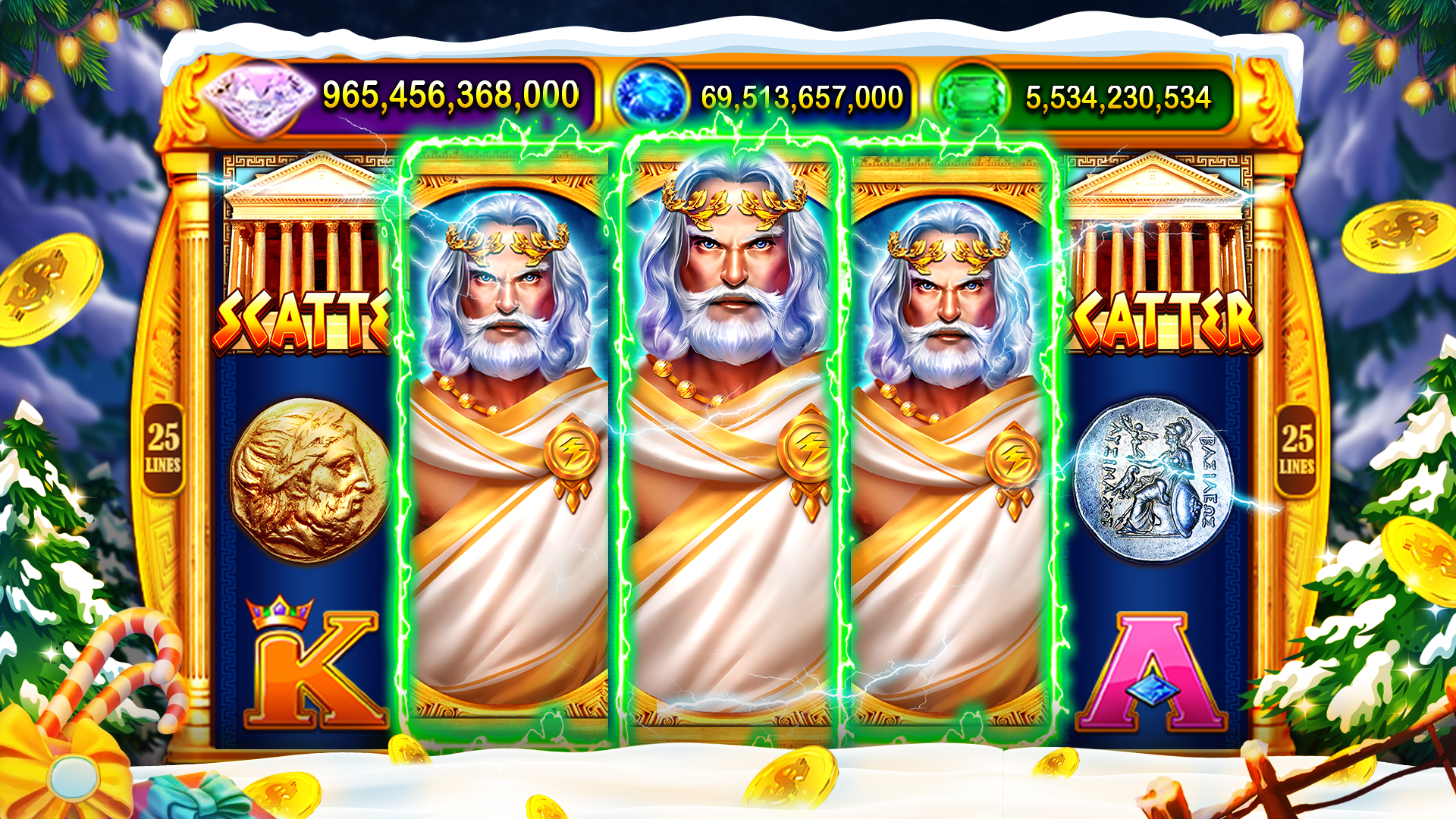 Cash Storm Casino lobby with selection of themed slot machines