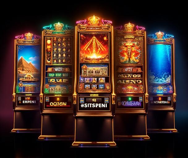 Multiple Cash Storm slot machines displaying Egyptian and dragon themed games
